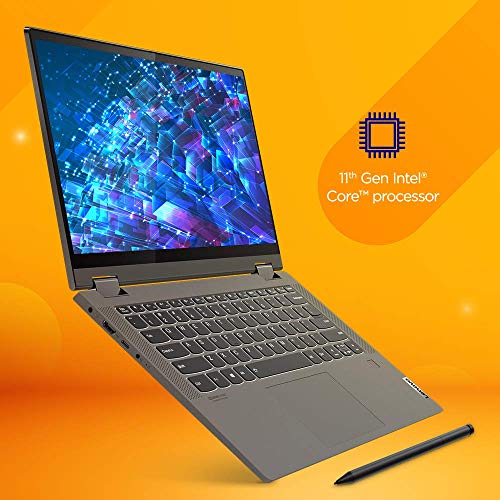 Image of Lenovo IdeaPad Flex 5 11th Gen Intel Core i3 14 FHD 2-in-1 Convertible Laptop (8GB RAM /512GB SDD /Windows 11 Home /MS Office 2021 / Backlit Keyboard /Fingerprint Reader /Grey /1.5Kg), 82HS00W6IN