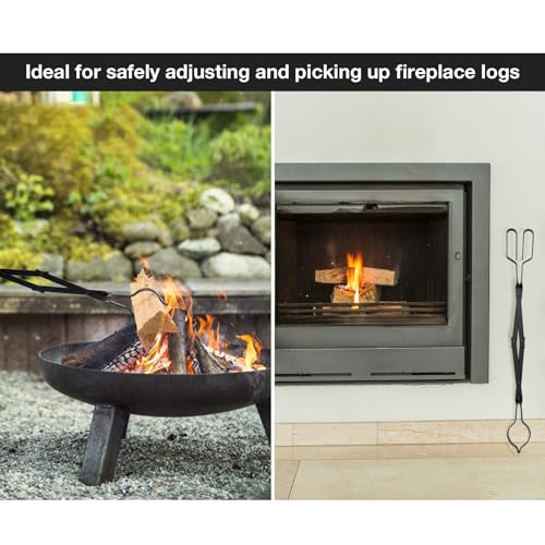Stanbroil Outdoor Campfire Fireplace Tongs, 26" Long, Log Grabber, Black - Image 6
