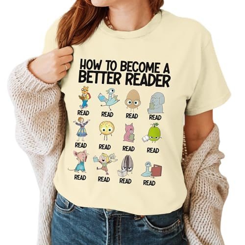 How to Become a Better Reader Shirt for Teachers - Special Education Teacher Shirts Men - First Day of School Outfit for Students - Sped Teacher Tshirts for 100 Days of School (Ivory‑XL)