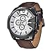Produktbild OLUYNG Armbanduhr Herren Armbanduhr Mode Gürtel Quarzuhr Fabrik, Braun mit schwarzer Schale weißes Gesicht, Band