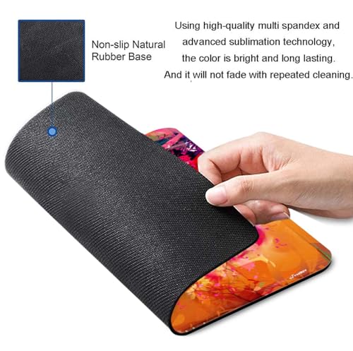 Image of Mouse Pad Abstract Tree Painting, Premium-Textured Custom Mouse Mat Design, Washable Mousepad Lycra Cloth, Non-Slip Rubber Base Computer Mouse Pads for Wireless Mouse