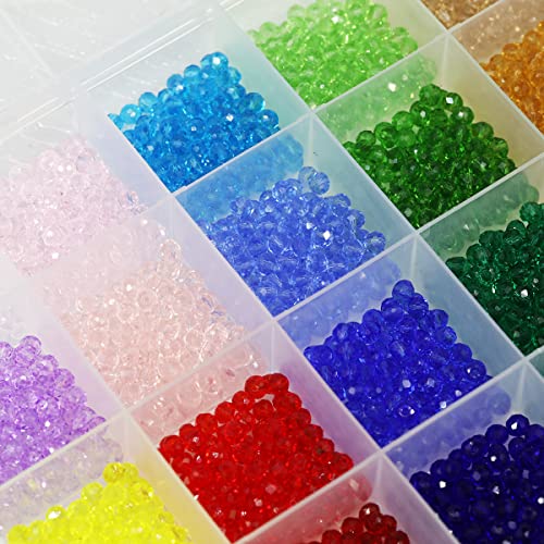 Bala&Fillic 4mm Briolette Glass Beads Faceted Rondelle Crystal Beads - Image 3