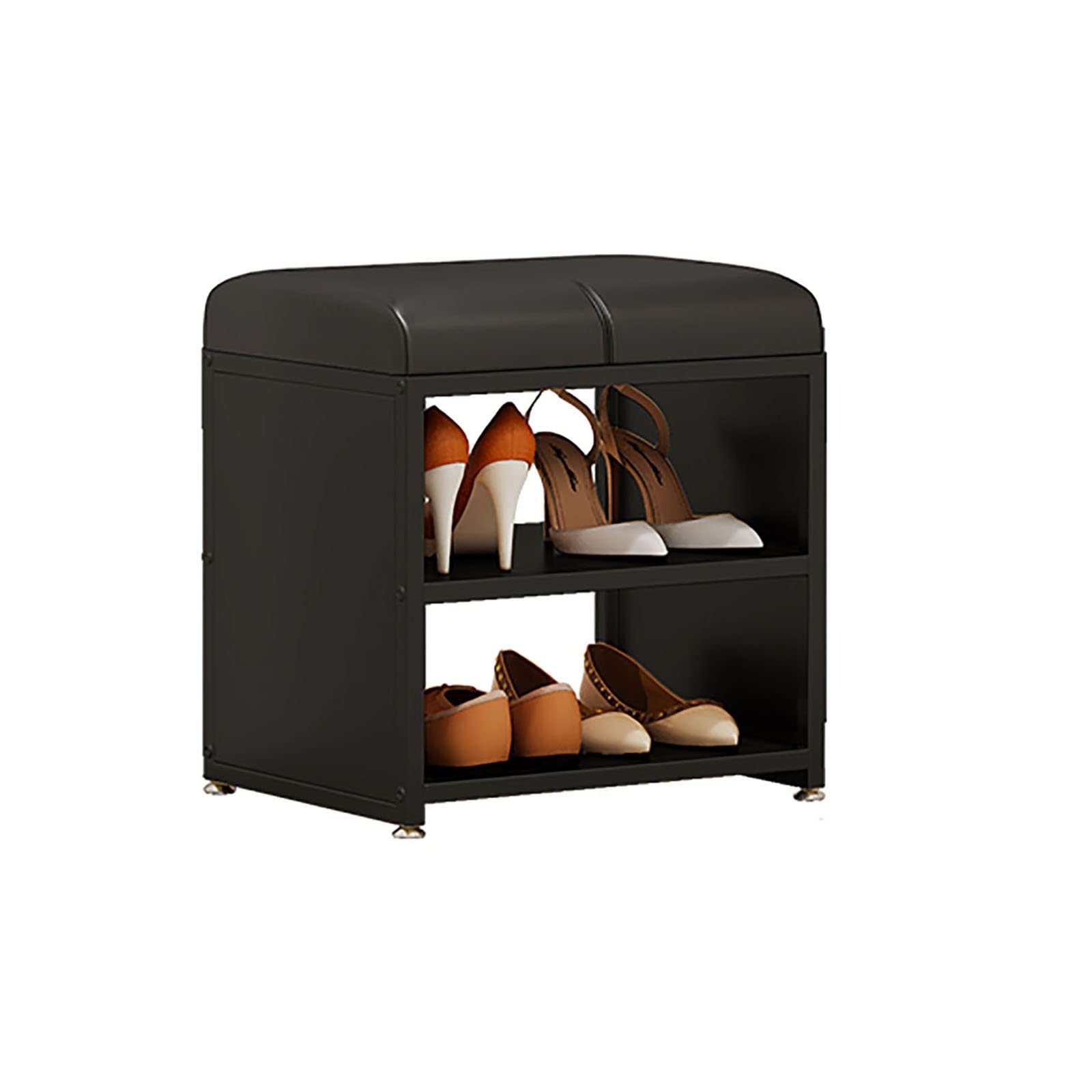 SXZenSpace Shoe Cabinets changing stool,entry shoe rack,iron stool,sittable cabinet (Color:A,Size:46cm*32.5cm*48cm)