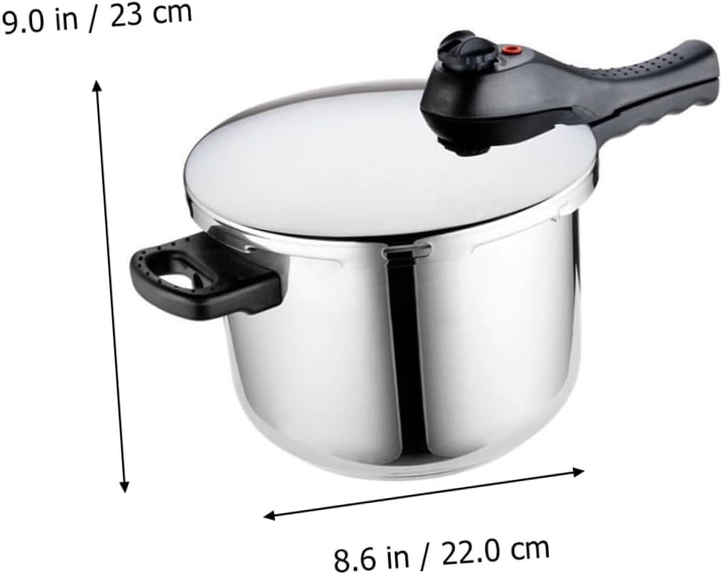 Stainless Steel Pressure Cooker for Home Cooking Asa Standard Pot with Ergonomic Anti-slip Handle Capacity Stew and Steam Pot Compatible with Gas and Induction Stoves