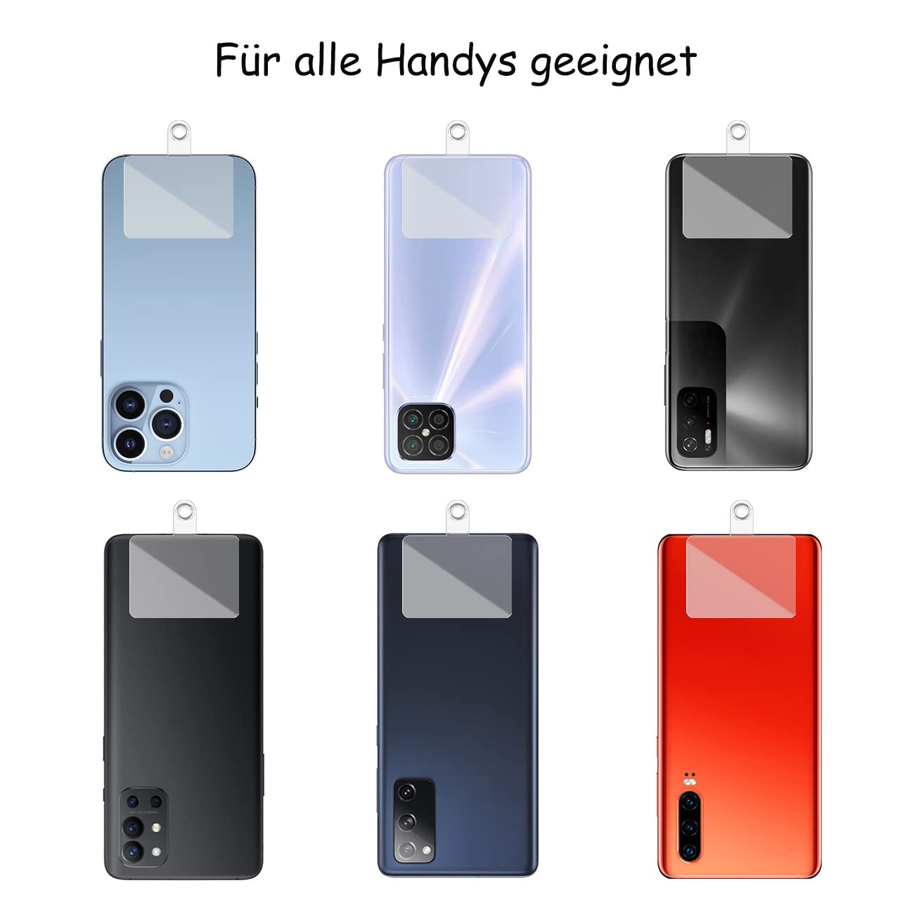 Handyketten-Set – 2 Stück, Geflochtenes Nylonband, 120 Cm, Bunt Mit Patch, Für Smartphones