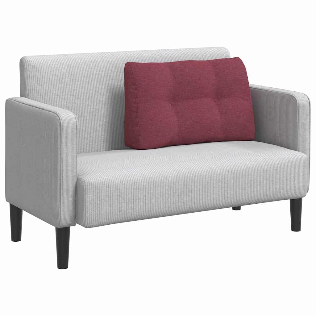 Cojín de espalda rojo vino 80 x 24 x 50 cm, tejido ergonómico, cojín trasero ergonómico para un mejor agarre y comodidad, funda aterciopelada con cremallera, relleno de poliéster para una