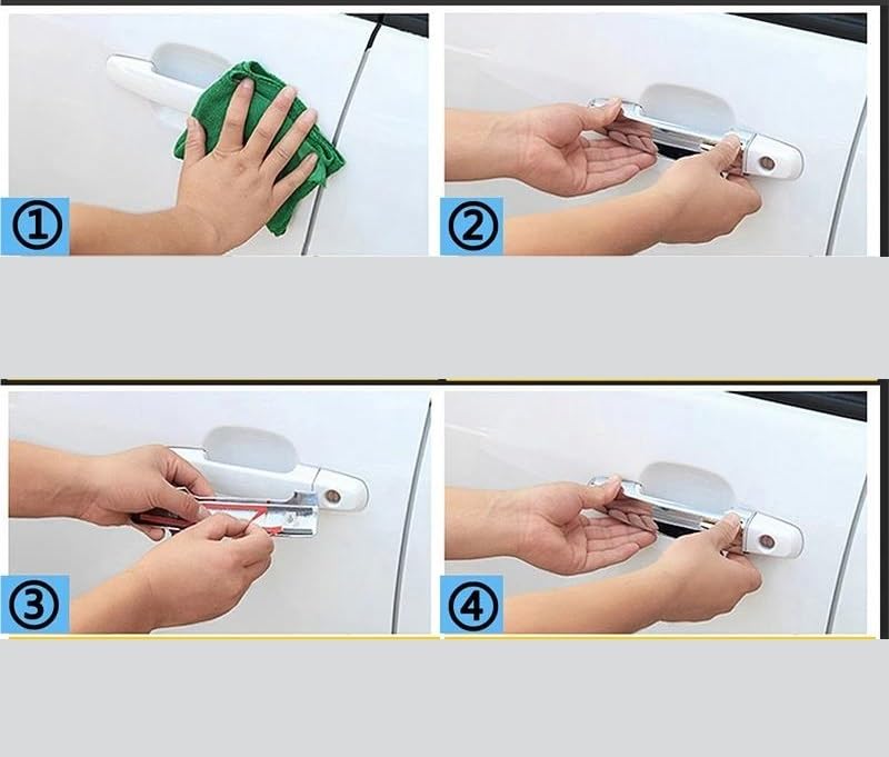 Autocollants De Protection Pour Poignées De Porte Peugeot Partner 2009-2018 - Chrome Ou Carbone