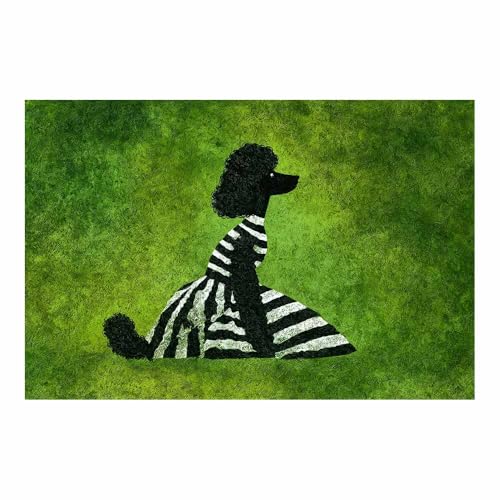 Art poster de chien abstrait vert moderne affiche décoration murale salon chambre 80x120