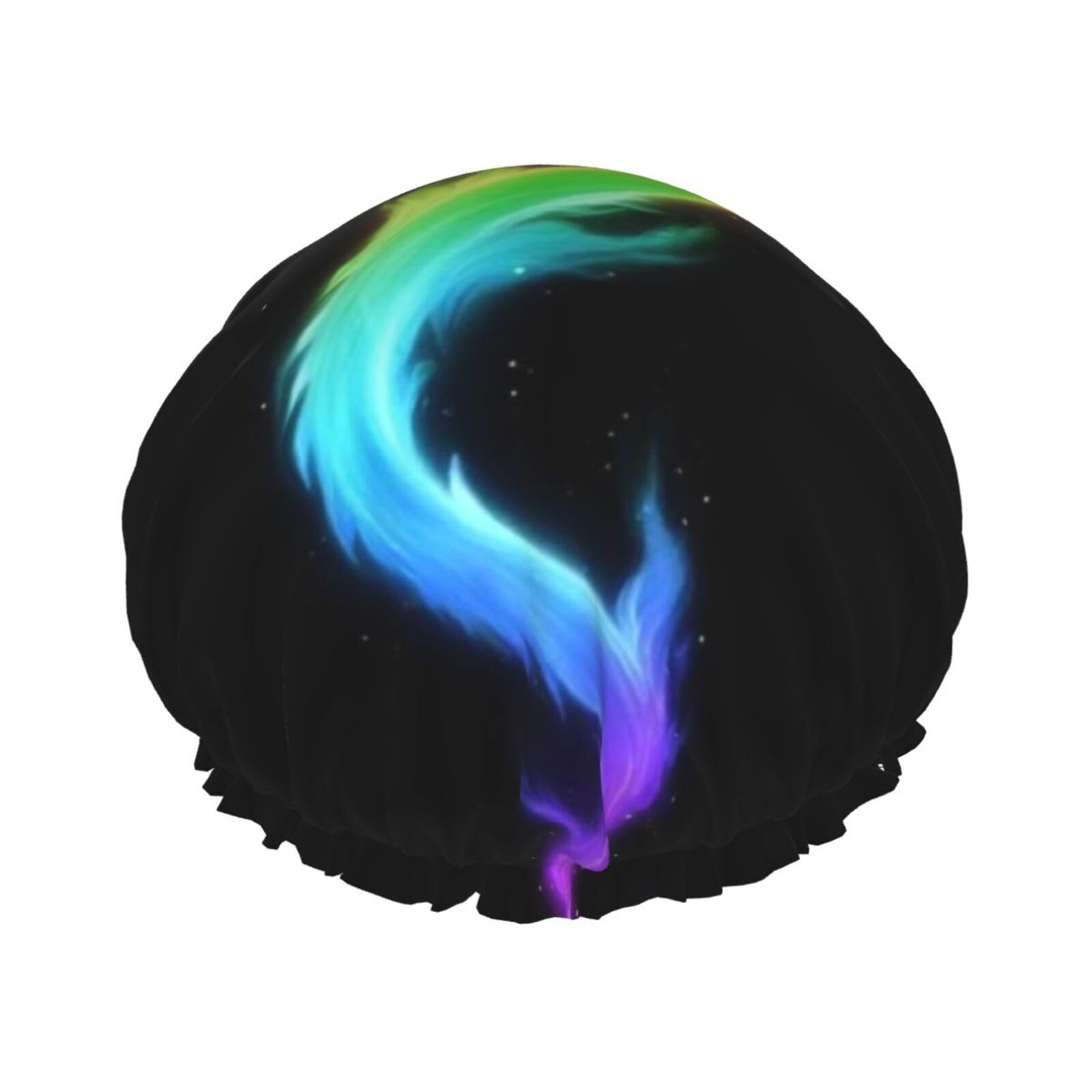fire rainbow dragon Shower Cap Adjustable and Waterproof For Hair Protection