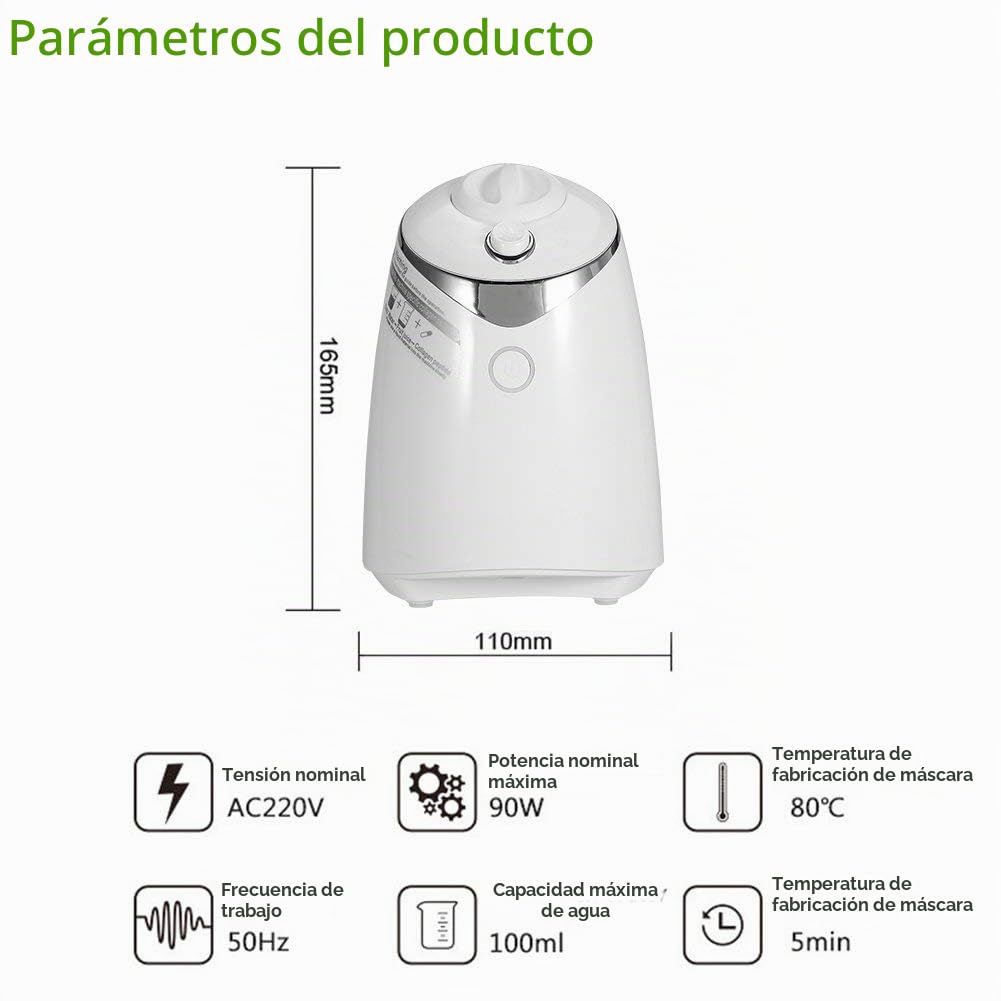 Máquina de máscara facial, transmisión de voz Automatización completa DIY Colágeno de frutas y verduras naturales Fabricación de máscara personal para el cuidado de la piel(EU)
