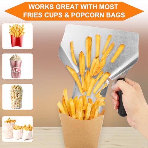 Image of 5 PCS Single Handle chips Scoop, Stainless Steel Single Handle French Fry and Popcorn Scoop for Commercial and Personal Use, by GENHAKON.