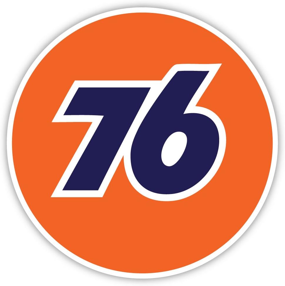76 Gas Station racing sticker decal 4" x 4"