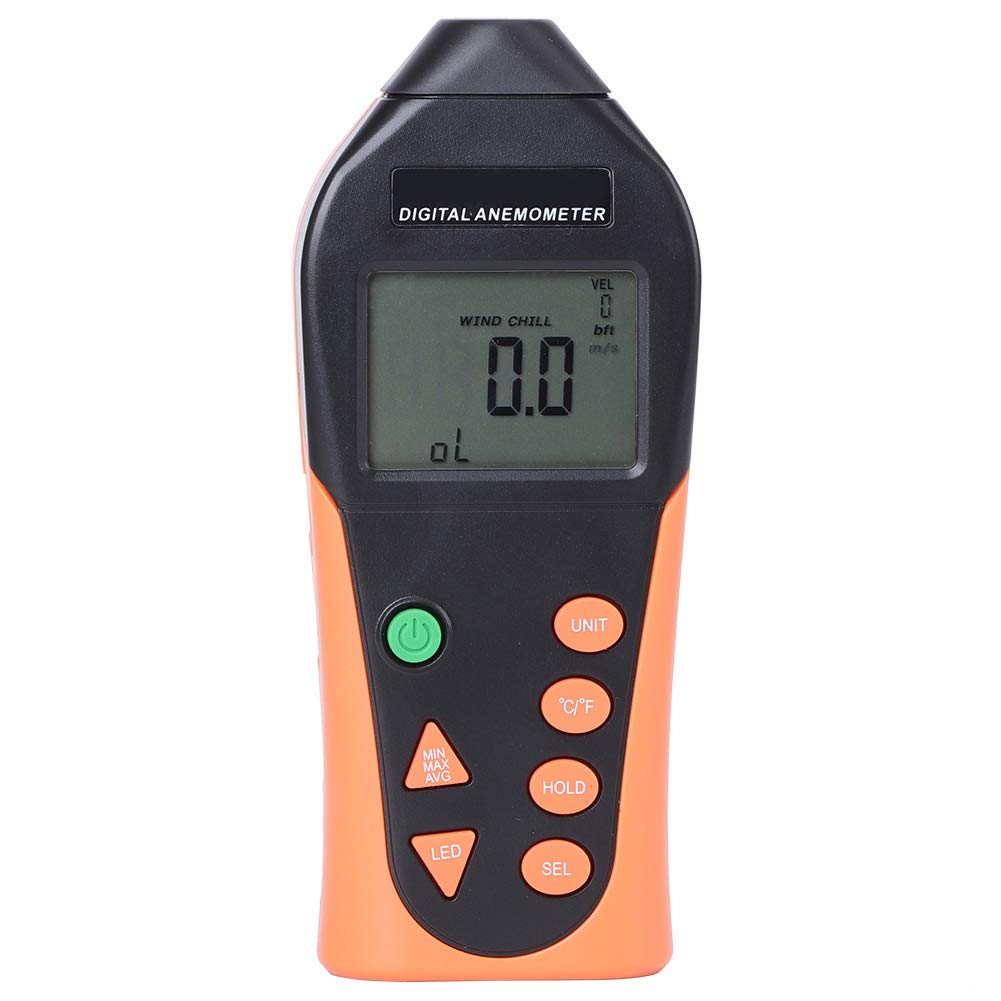 Anemómetro digital Medidor de sensor de velocidad del viento portátil con pantalla LCD para una medición precisa del viento