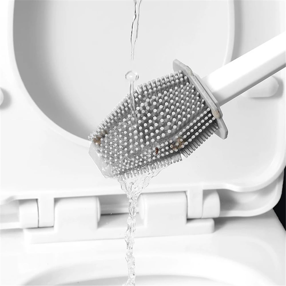1 Escobilla de baño for colgar en la pared silicona poligonal con soporte