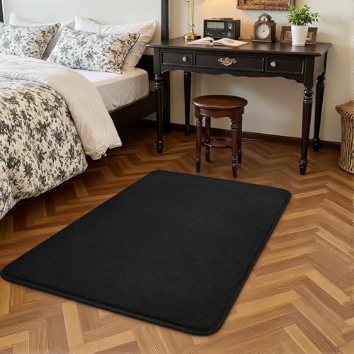 Tapete pequeño negro HOMORE 2x3 pies espuma suave miniatura 2