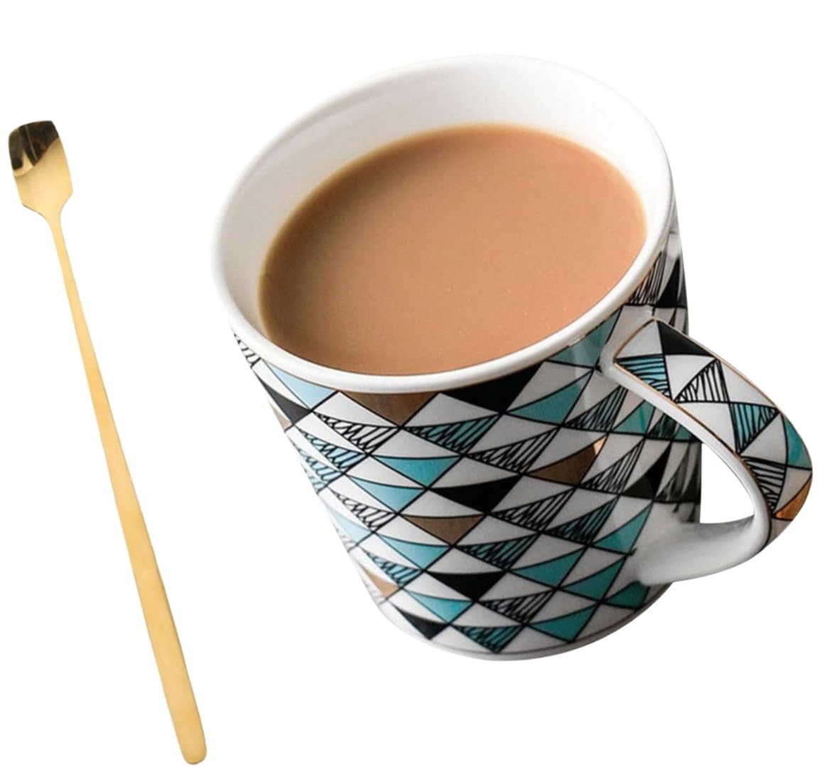 Mug en céramique géométrique pour un grand café au bureau