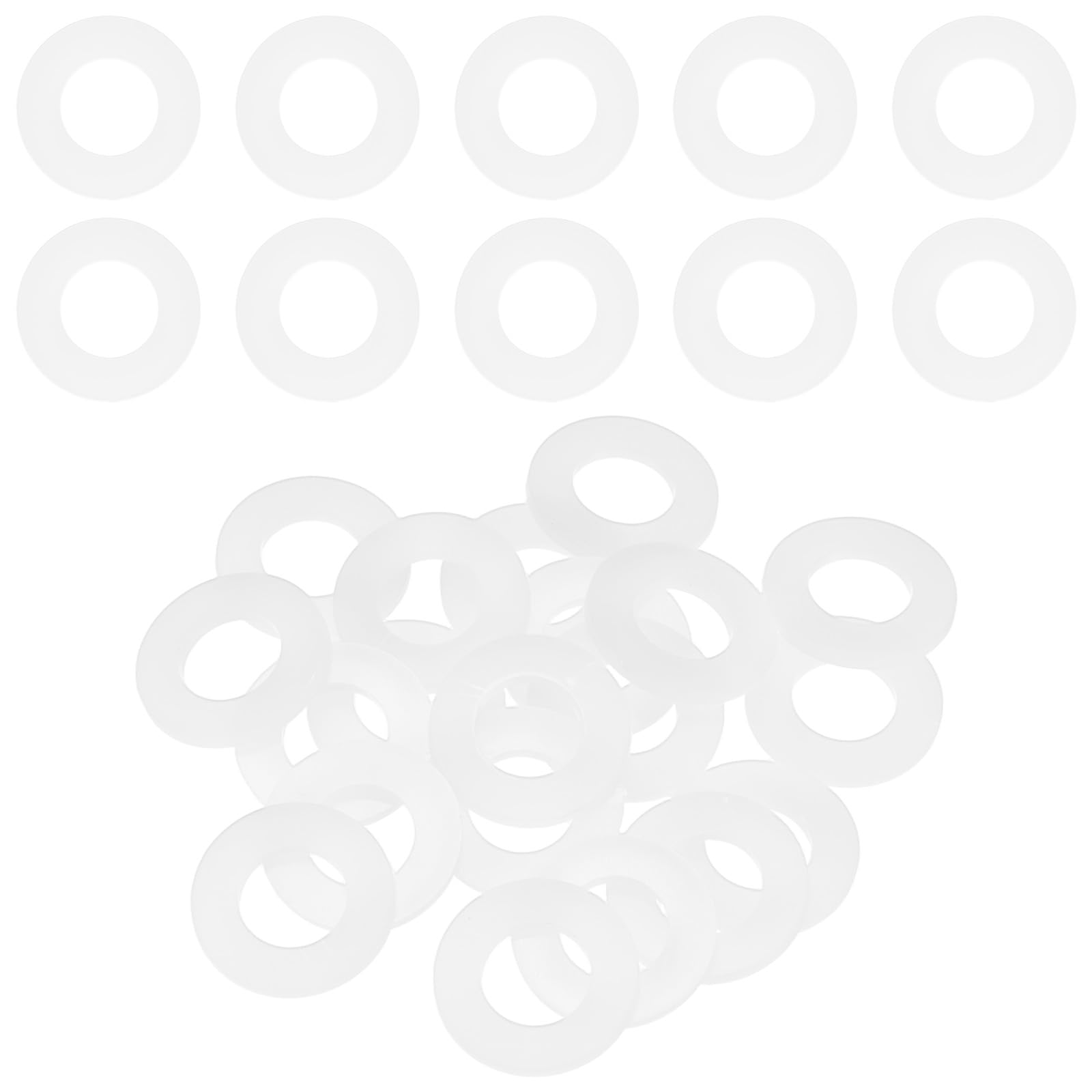 M METERXITY 20-Pack M14 Nylon Flat Washers 14mm ID 27mm OD 2.5mm Thick Round Plastic Plain Washer Fastener Sealing Spacer Gasket Ring for Household/Commercial [White] — image 1
