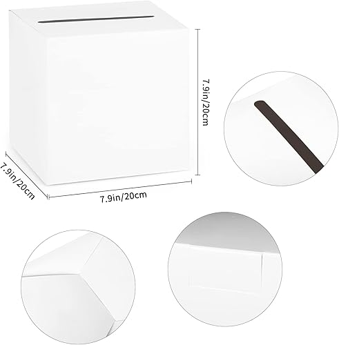 Miniatura 2 de Caja de tarjetas blanca para regalos de boda, buzón de cartón para recepción de boda, baby showers, aniversario, fiesta de cumpleaños, decoración de