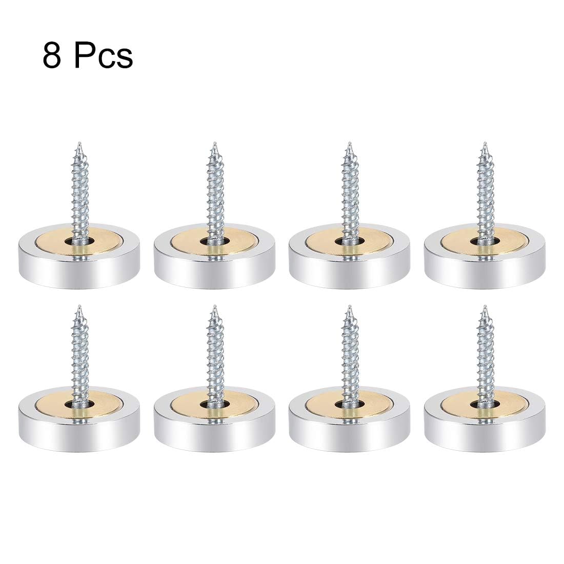 TOP-VIGOR 8Pcs Mirror Screws, 25mm brass Mirror Screws Cap Nail with Washers - Image 3
