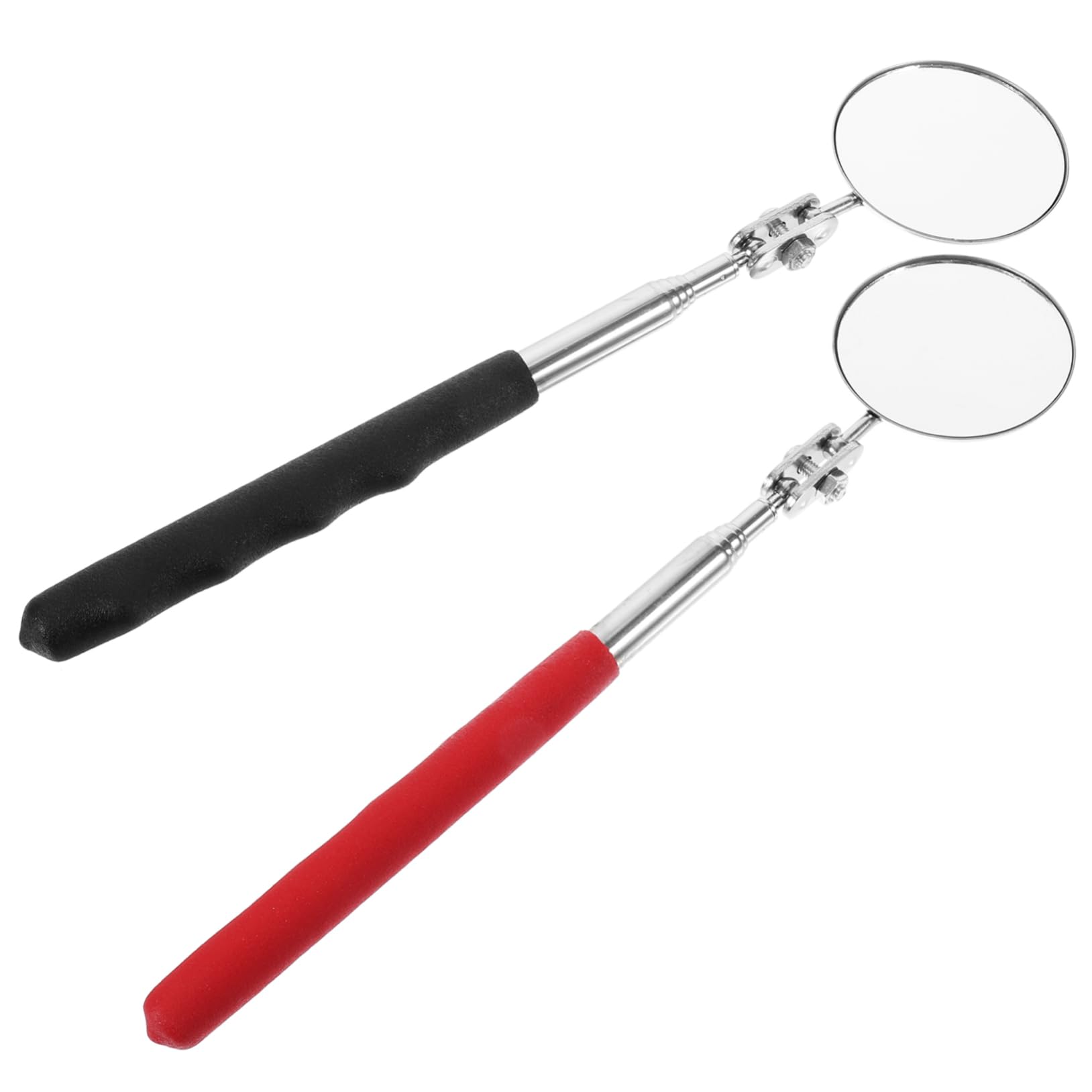 HAWILLOSCH Car Inspection Mirror 2pcs 50mm Telescopic Automotive Folding Maintenance Welding Chassis Lightweight