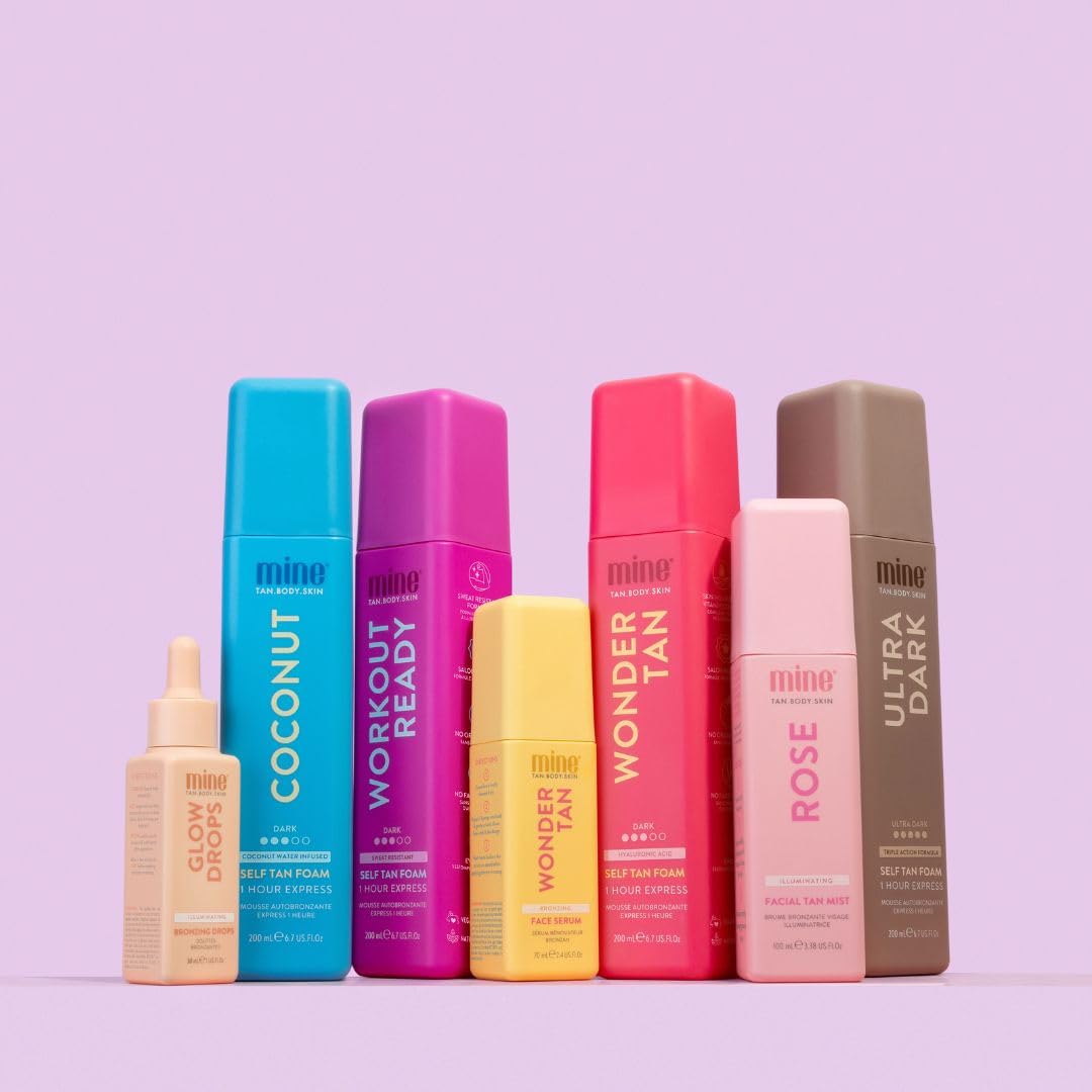 MineTan Clear Self Tanning Gel | Gradual Invisible Fake Tan Gelly - Best Transfer Free Sunless Tanner, Hydrating, Quick Apply, Hyaluronic Acid, Use Daily for Dark Bronze Results, Face & Body, 200 ml