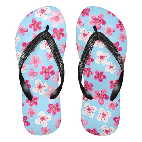 Burbuja Blossom Flowers Flip Flops for Women Men, Soft Thong Sandals Rubber Slippers for Pool Beach Essentials