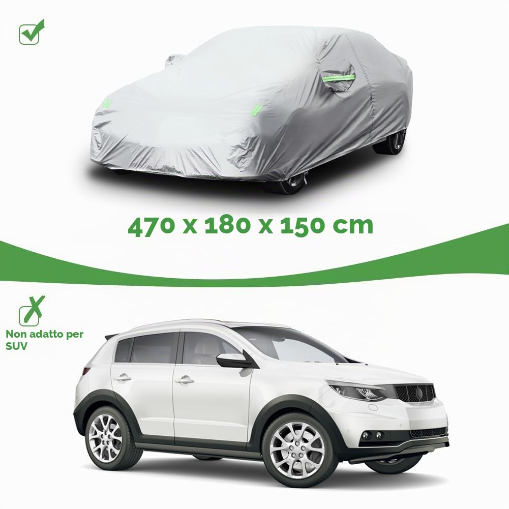 loetad Custodia da Auto Esterno copertura auto impermeabile antipolvere/rasguño universale 470 * 180 * 150 cm