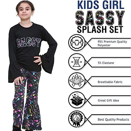 Image of A2Z 4 Kids Girls Love Crop Top T-Shirt And Splash Fashion Leggings Girls Pants Kids Outfit Sets Age 5-14 Years