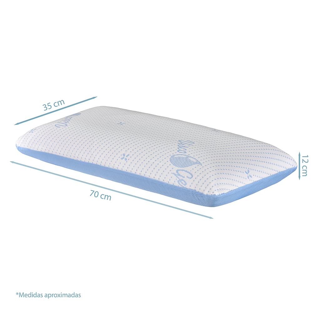 DECASATEXTIL® Almohada viscoelástica Visco Fresh: Temperatura regulada y Soporte Adecuado para un sueño reparador y Fresco Que Mejora la Calidad de tu Descanso. (Pack de 2-70cm)
