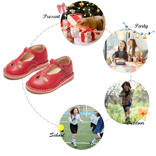 Image of Felix & Flora Toddler Little Girl Princess Dress Shoes-Mary Jane Flats for Girl Party School Shoes