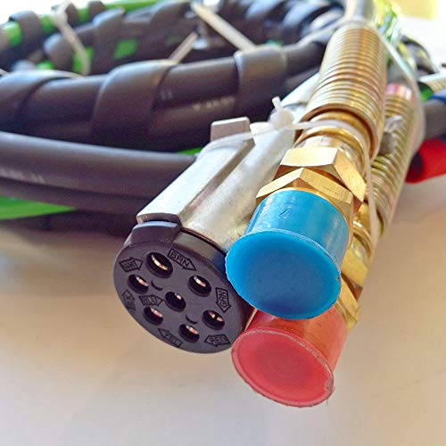Trackon Parts 12 Ft. 3-in-1 Wrap Set, ABS Electrical and Rubber Air Line Hose Assemblies, for Semi Truck Tractor Trailer - Thumbnail 6