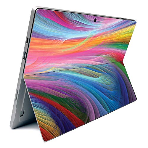 Image of MightySkins Carbon Fiber Skin for Microsoft Surface Pro 7 - Rainbow Waves | Textured Carbon Fiber Finish | Easy to Apply, Remove, and Change Styles | Made in The USA