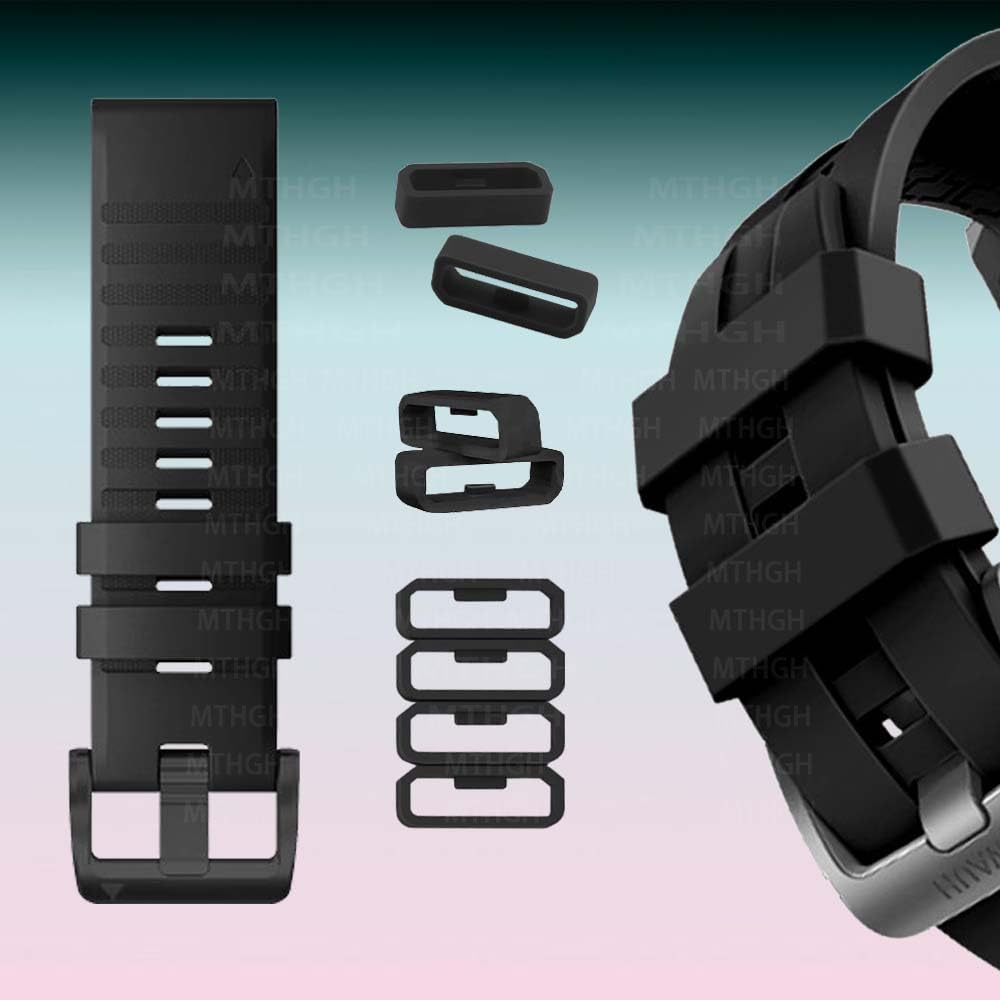 Correa de reloj 22mm para Garmin Fenix 7/6/5 Forerunner 965/955/945/935, silicona suave anillos de sujeción Loop 10 Piezas