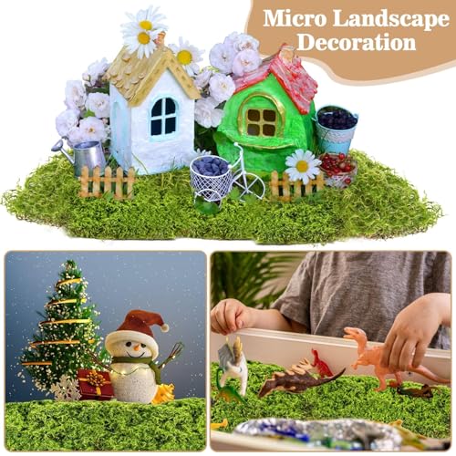 Sukh Faux Moss Sheet Artificial Moss for Crafts Green Artificial Moss Mat Plastic Fake Spanish Moss Decoration for Crafts or Micro-Landscaping Multiple Usage Scenarios Unleash Your Creativity