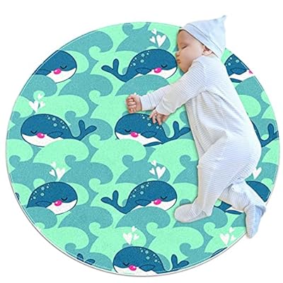 Many Whale Floor Mat Non-Slip Soft Circular for Living Room Home Carpet Office Swivel Chair Bedroom Bathroom Indoor… 513pA61jKGL. SS400