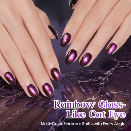 Image of Beetles Purple Cat Eye Gel Nail Polish, Midnight Orchid 15ml Magnetic Gel