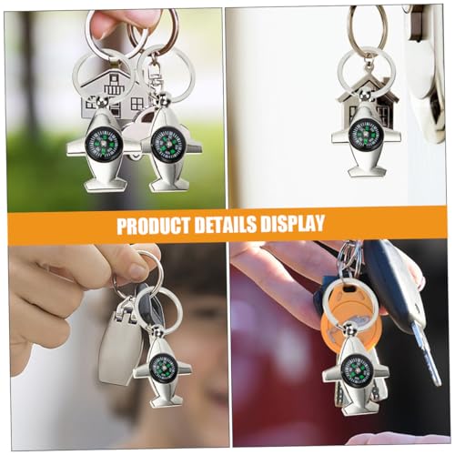 Brújulas compactas portátiles Zerodeko 4 piezas con llavero miniatura 4