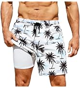 CoozySphere Mens Swimming Trunks 7 Inch Swim Shorts with Compression Liner Quick Dry Swimwear