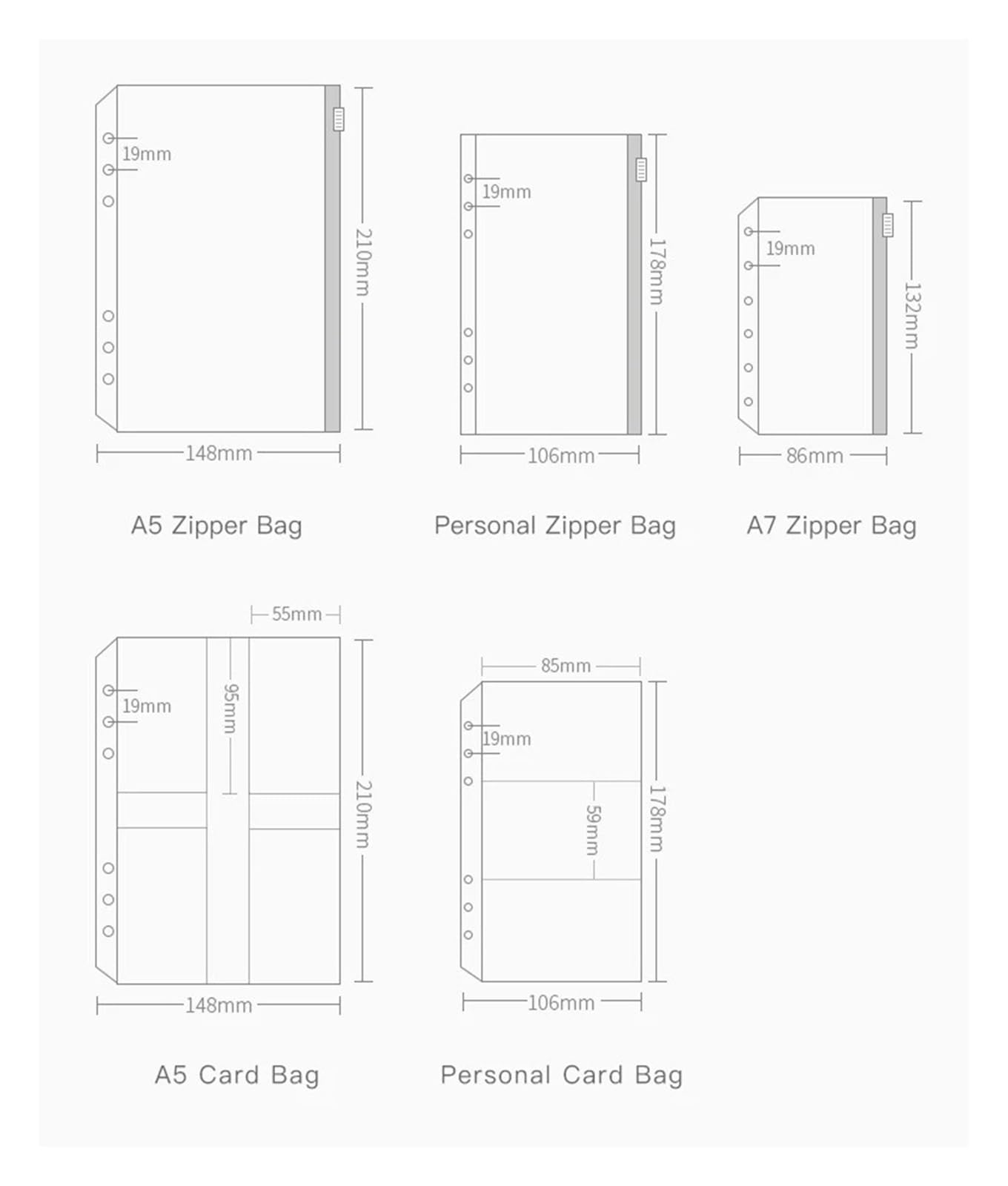 80 buste trasparenti in PVC per raccoglitori a 6 fori, formato A5 personale, formato A9, per inserire raccoglitori e raccoglitori ricaricabili