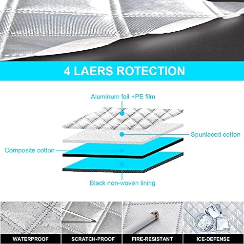 Yomisee Car Windscreen Cover Frost Protector, Car Windshield Cover for Winter Magnetic Windscreen Protector Perfect Resists Snow Frost Ice Sun UV Dust Water, Fits Most Cars, SUV (183 * 116cm)