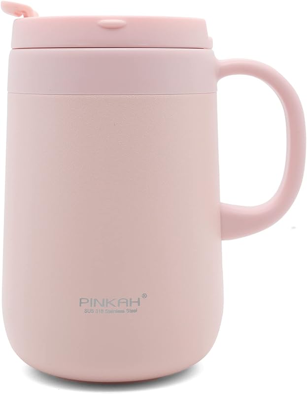 Caneca Térmica PINKAH Aço Inox 473ml Rosa