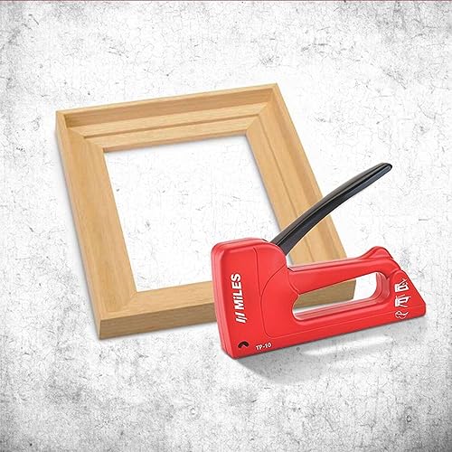 Image of MILES Plastic TP-10 Gun Tracker | 2000 pcs 23 /8 Stainless Steel Staple Pins | Red Color | Combo | Office | Hardware | Industry Professional Use | Sofa Car Seat Stapler