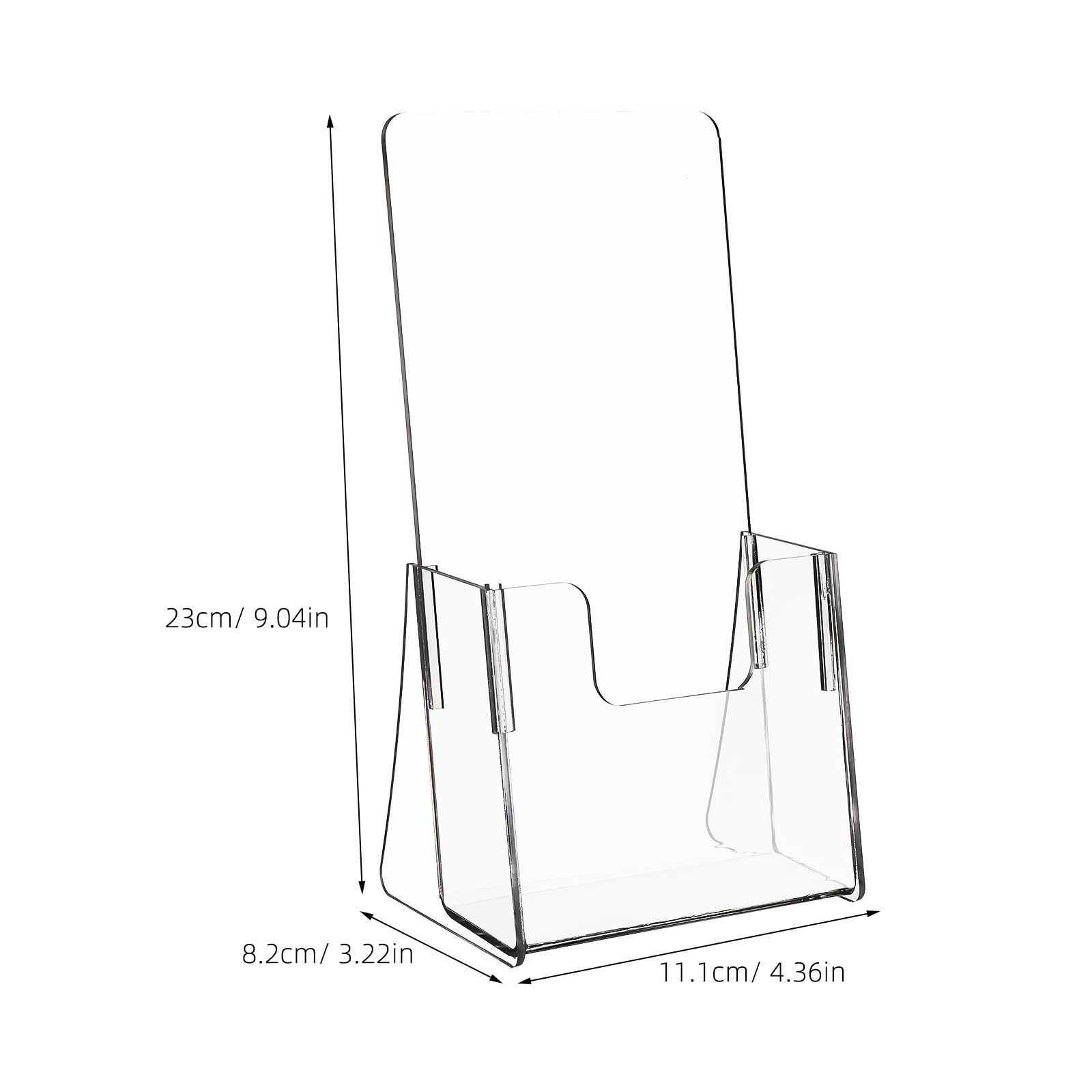 Veemoon Support en Acrylique Lot de 2 Porte-Brochures 20,8X11,1X8,2 CM Organiseur de Table pour Brochures et Magazines Adapté aux Espaces Professionnels