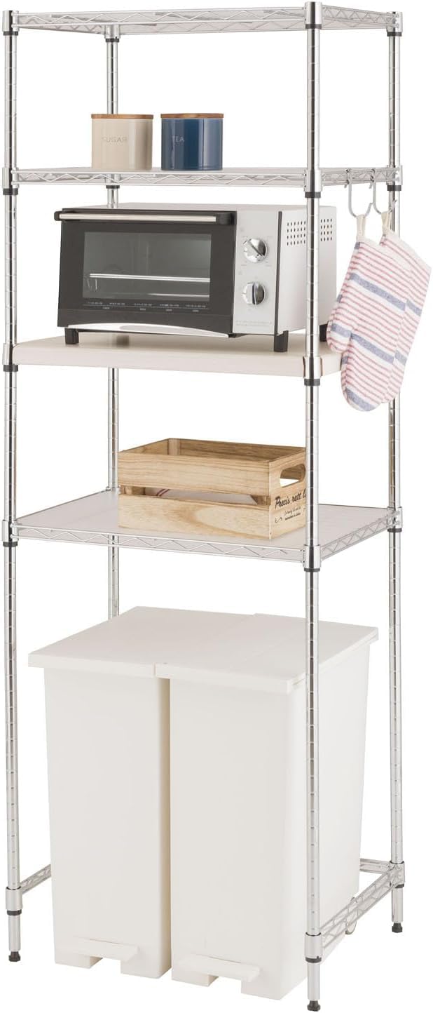 ゴミ箱上収納 スチールラック 5段 W74.5cm D34.5cm H155cm Amazon.co.jp: ゴミ箱上ラック スリムスチールラック 収納棚 幅55 4段