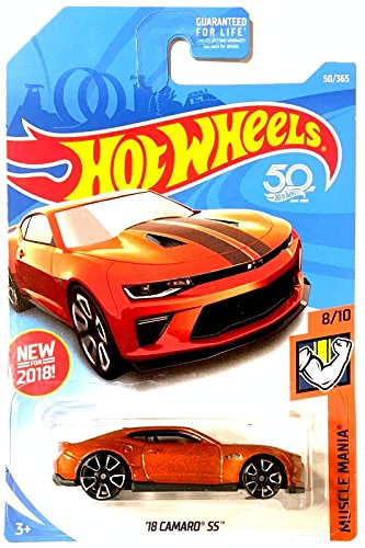 Hot Wheels 2018 50th Anniversary Muscle Mania  18 Camaro SS 50 365, Orange