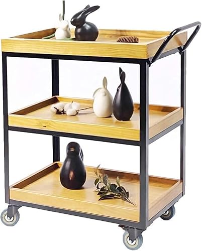 GRDDBZA Bar Serving Carts Business Restaurant Wine Cart, Hostess Trolley Outdoor Drinks Trolley Beauty Trolley Bar Cart Drinks Trolleys Food Trolley Catering Trolley BBQ Trolley Drinks Cart(Black)