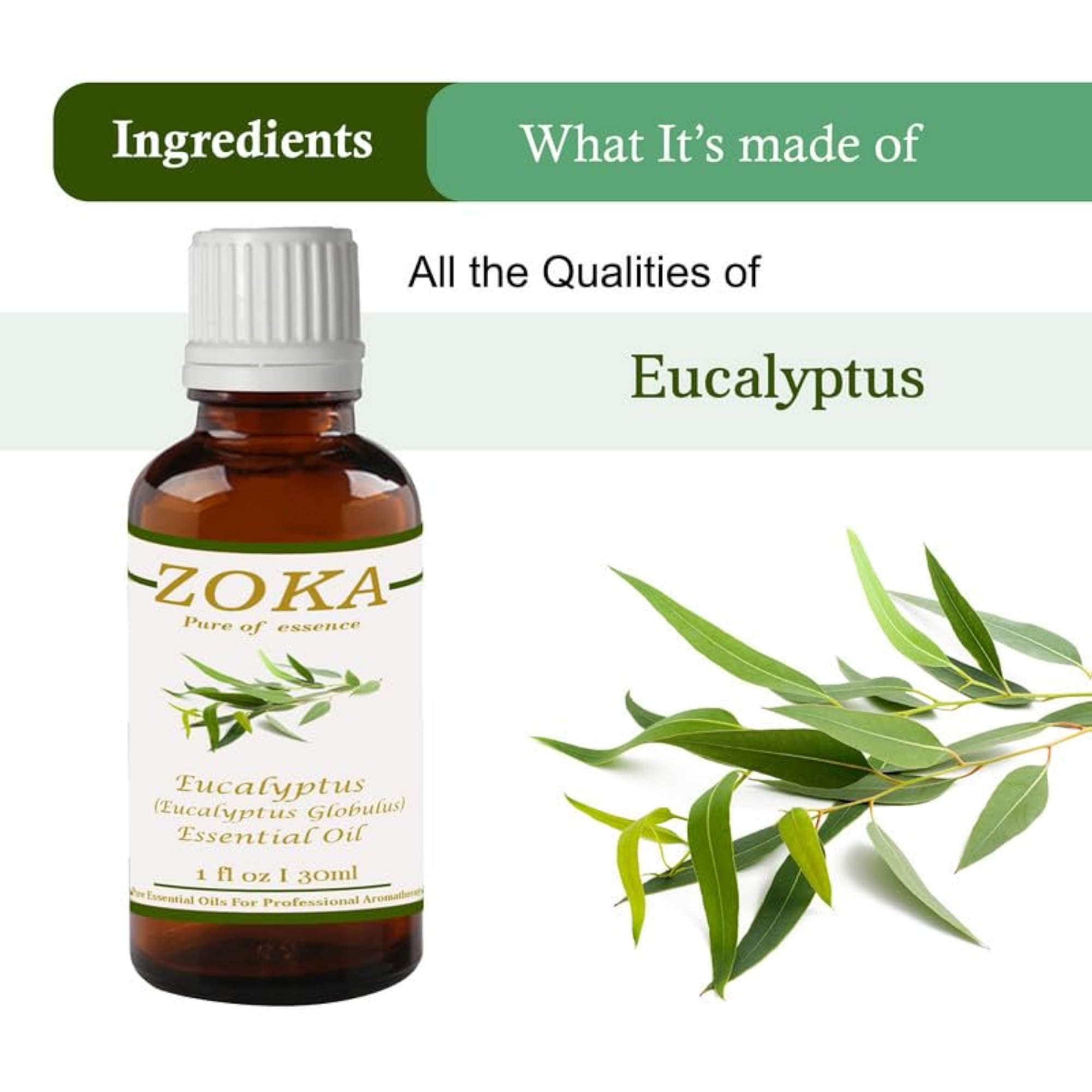 Zoka Eucalyptus Essential Oil 30ml, Pure & Natural