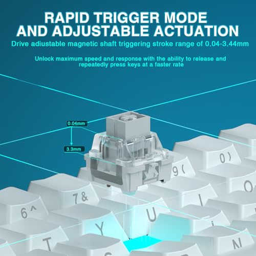 Image of Aula WIN60 HE - 60% Mechanical Gaming Keyboard Wired, Hall Effect Magnetic Switch Hot Swappable, Adjustable Actuation RT Mode, 8000 Hz Polling Rate, RGB Keyboard 60 Percent Compact Design for PC