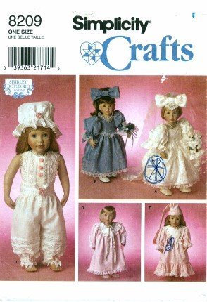 Simplicity 8209 Crafts Sewing Pattern 18 inch Doll Clothes