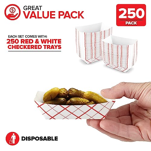 image for Stock Your Home Mini Tiny Paper Food Boats (250 Pack) .25 Lb Disposabl